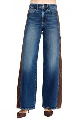 NEW LEVEL99 kai high rise wide leg stripe jeans in baja